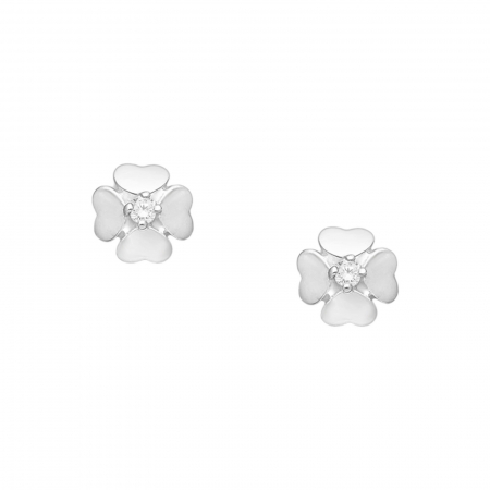 CERCEI FORMA - Cercei Trifoi cu patru foi & Cubic Zirconia din Argint 1C-63