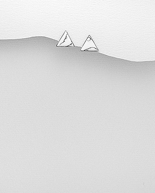 Cercei triunghi din argint piatra Howlit 1C-245 - bijuterii din argint [1]