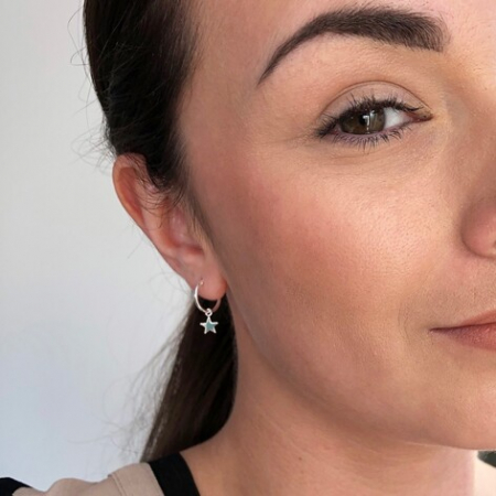 Cercei veriga mica cu steluta din argint 1C-154 [1]
