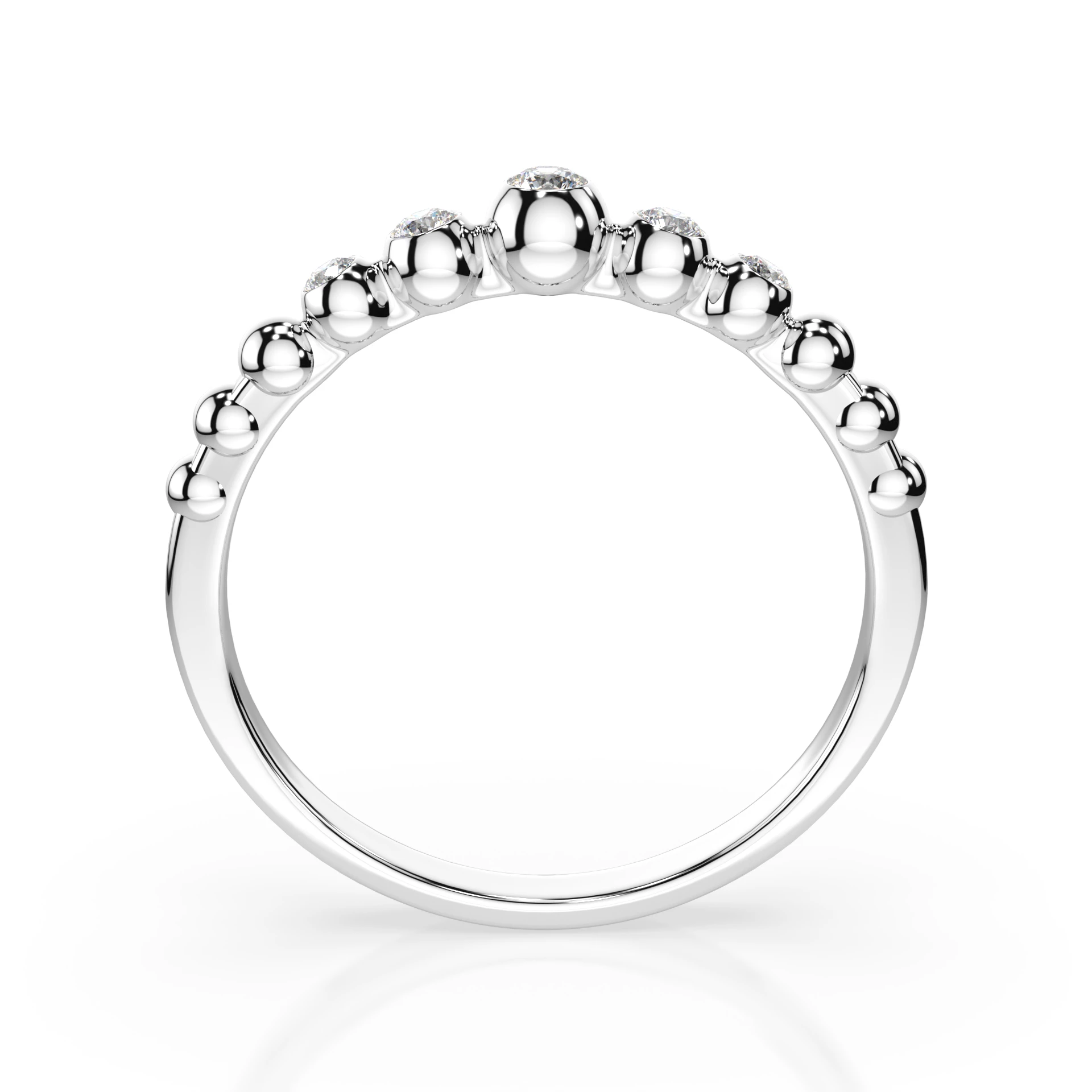 Inel Cascade din Aur Alb 14K cu Diamante Naturale 0.11 ct [1]