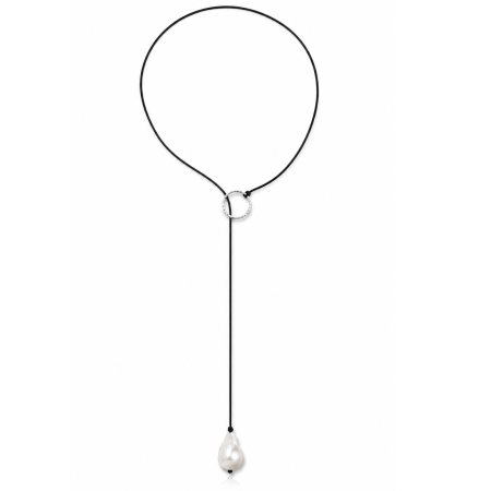 Bijuterii - colier minimalist cu argint si perla baroque