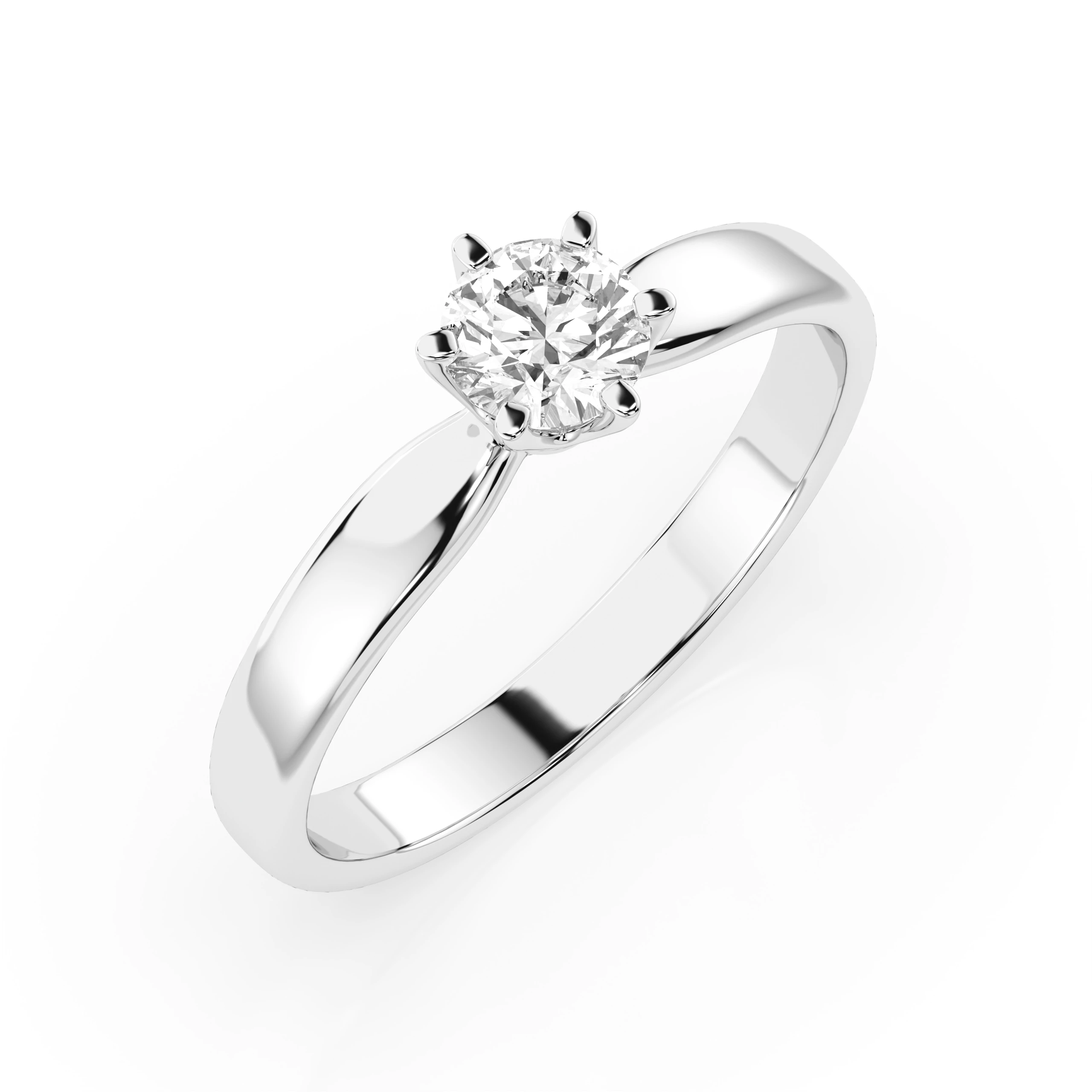 BIJUTERII AUR - Inel de Logodnă din Aur cu Diamant 0.3 ct Natural Solitaire Rotund