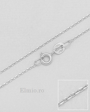 Argint 925 placat cu rodiu - Lant din argint 40 cm placat cu rodiu 1L-393 - Elmio.ro