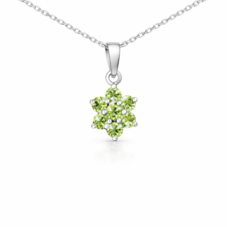 pandantive cu pietre colorate - Pandant Stea din argint cu peridot - Melani