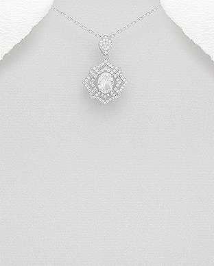 Colectia „ Wedding ” - Pandantiv din argint cu pietricele - Evelyn 1P-91