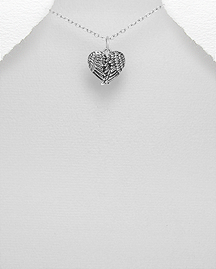 Pandantiv aripi de inger in forma de inima 1P-141 [1]