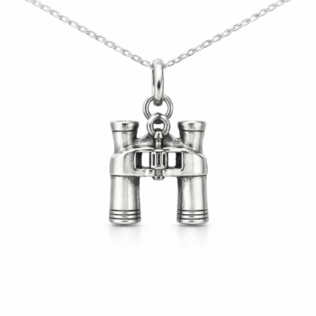 Colectia „ Vestitorii primaverii ” - Pandantiv binoclu din argint aspect patinat P2M426