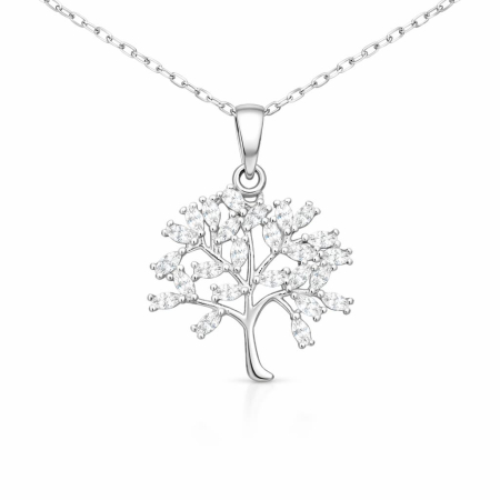 Colectia „ Vestitorii primaverii ” - Pandantiv Copac din argint cu zirconii