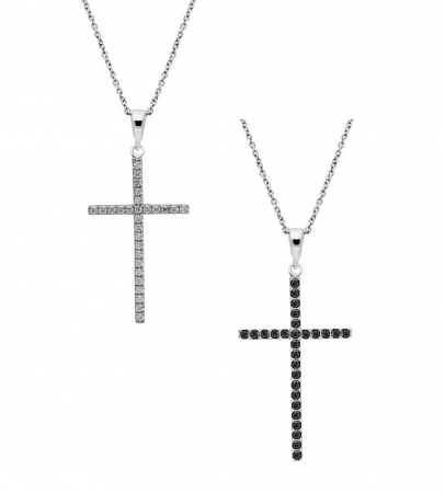 Pandantiv cruce cu doua fete din argint PM2431 [0]