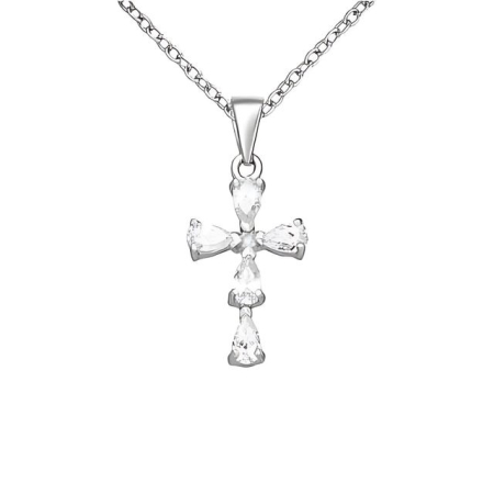 pandantive martisoare - Pandantiv cruce cu pietricele cubic zirconia 1P-84