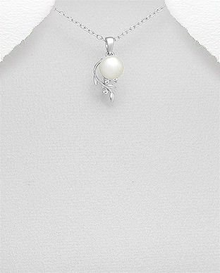 Pandantiv cu perla alba de cultura si argint - Julyas 1P-16 [1]