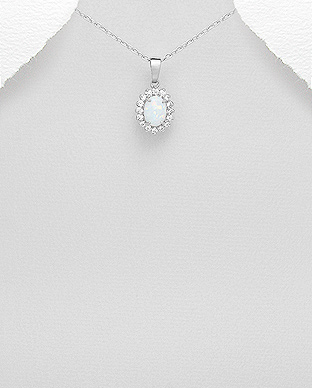 Pandantiv cubic zirconiu si opal - Julia 1P-382 [1]