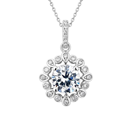 pandantive cu pietre pretioase & semi-pretioase - Pandantiv din argint 925 cu zirconii model Caroline