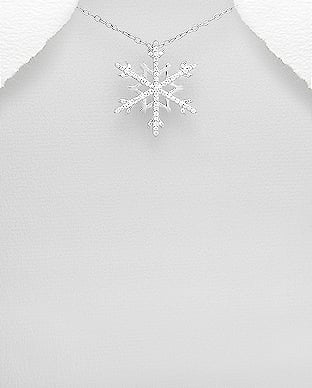 Pandantiv fulg de zapada cu pietre cubic zirconia 1C-98 - elmio [1]