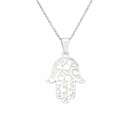 pandantive cu pietre pretioase & semi-pretioase - Pandantiv Hamsa Mana lui Fatima din argint MGP4462