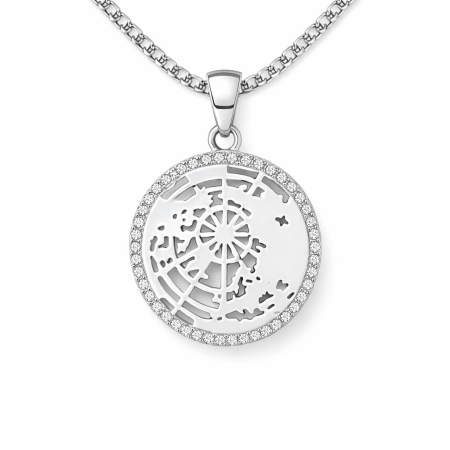 pandantive mari - Pandantiv Harta Lumii din argint P3M425