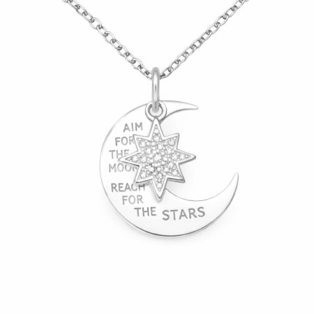 Colectia „ Vestitorii primaverii ” - Pandantiv stea si luna din argint  - North Star