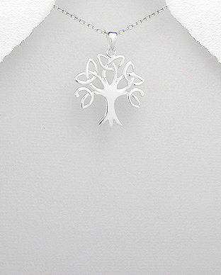 Pandantiv copacul vietii si triquetra din argint 1P-221 [1]