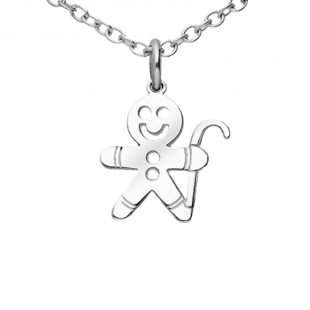 Cadouri Barbati - Pandantiv turta dulce din argint - gingerbread 2P50