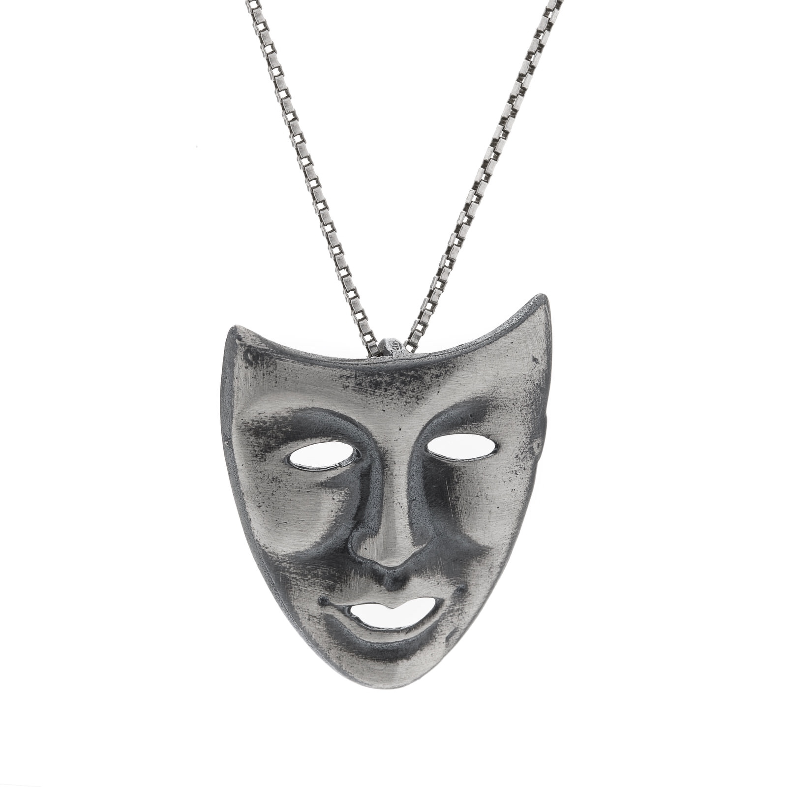 Embed doubt bronze Pandantiv masca de teatru argint 925 patinat Elmio