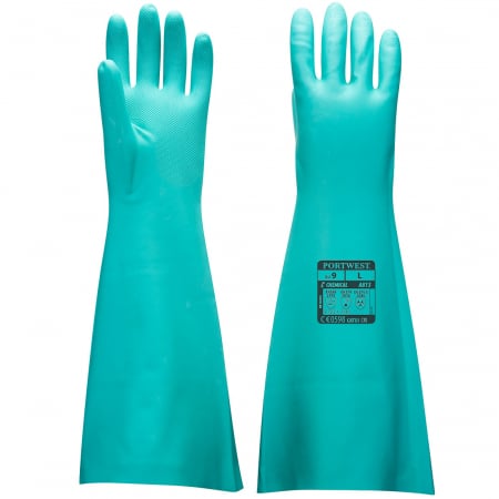 PROTECTIE CHIMICA - Manusi chimice A813 NITRIL cu lungime extinsa