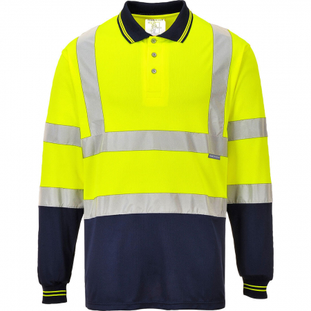 IMBRACAMINTE REFLECTORIZANTA - Tricou Polo Two-Tone cu Maneci Lungi - S279