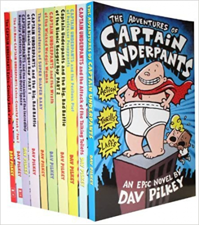 Dupa tematica - Captain Underpants Children Collection 10 Books Set