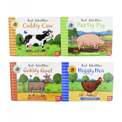 Farmyard Friends Series 4 Books Collection Set by Axel Scheffler (Higgly Hen, Portly Pig, Cuddly Cow & Gobbly Goat) [1]