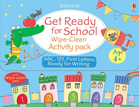 Carti cu activitati - Get Ready for School Wipe-clean activity pack 4+