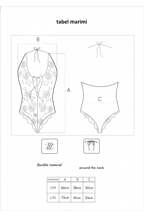 Body sexy cu insertii din dantela, reglabil, negru, embody.ro [9]