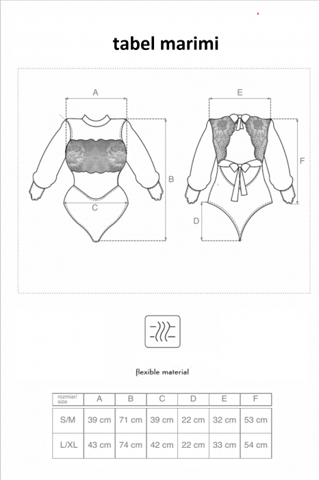 Body sexy din dantela, negru/albastru, embody.ro [6]