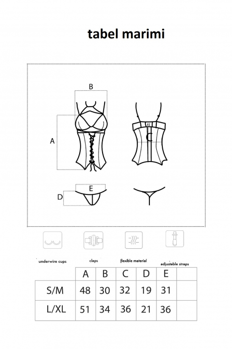 Set 2 piese lenjerie sexy, corset plus chilot, negru, embody.ro [5]