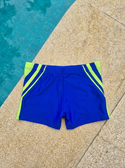 Boxeri Inot Copii cu Snur Interior, Albastru cu Accente Verde Neon q327 [4]