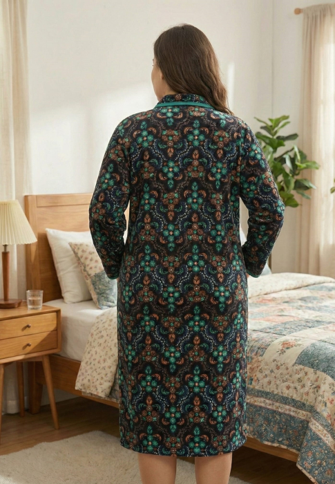 Capot de Dama Elegant din Catifea fina, Marimi Mari, buzunare si fermoar multicolor [3]