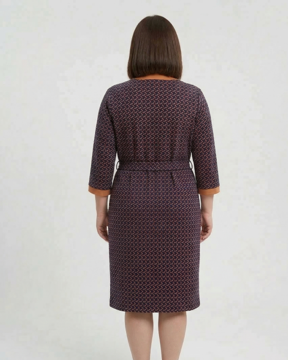 Capot de Dama Elegant din Catifea fina, marimi mari, fermoar, buzunare maro [3]