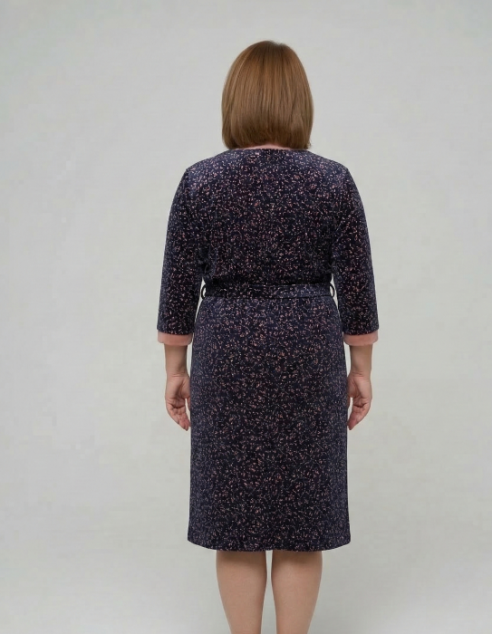 Capot de Dama Elegant din Catifea fina, marimi mari, fermoar, buzunare maro [2]