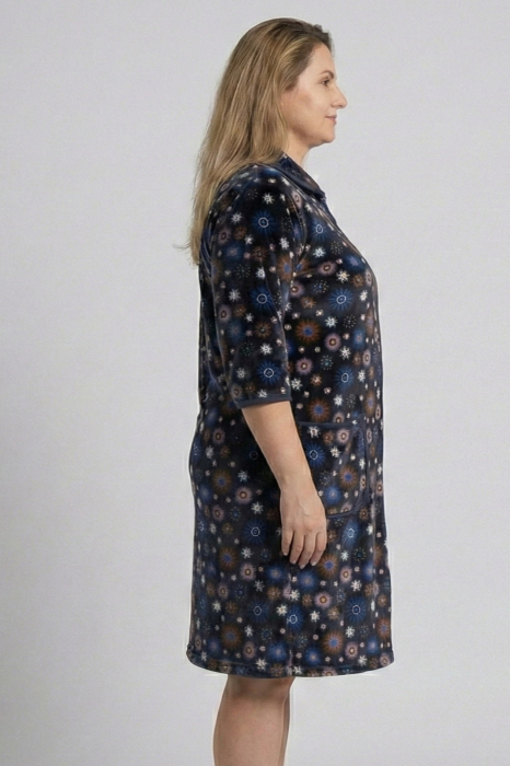 Capot de Dama Elegant din Catifea fina, marimi mari, fermoar, buzunare multicolor [3]