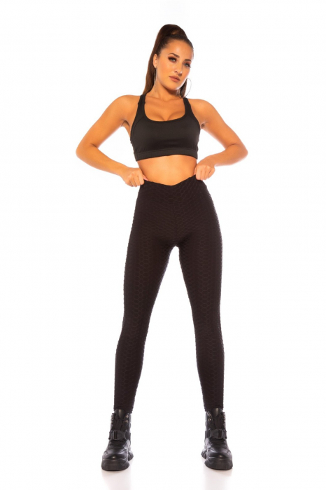 Colanti dama modelatori push-up, cu talie inalta, negru [13]