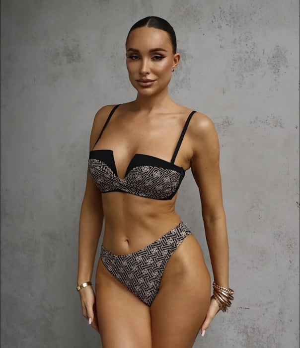 Costum baie dama 2 piese Luv II y9100 negru/bej [4]