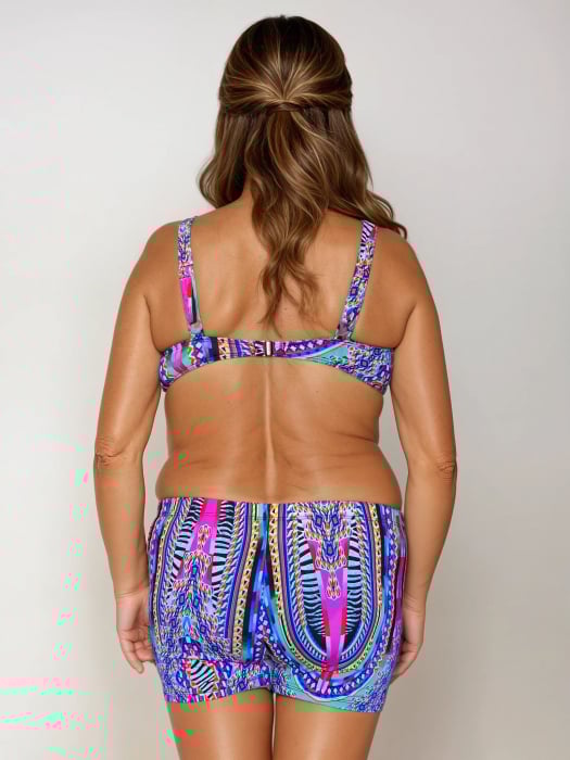 Costum baie dama 2 piese, marime mare, slipi tip pantaloni scurt  mosayc m5007 [2]