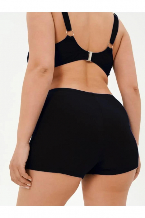 Costum baie dama 2 piese, marime mare, slipi tip pantaloni scurti, negru m5201 [10]