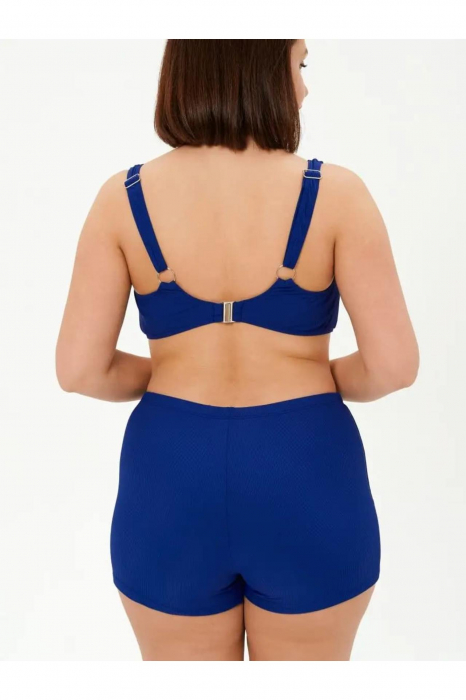 Costum baie dama 2 piese, marime mare, slipi tip pantaloni scurti, bleumarin 22099 [5]