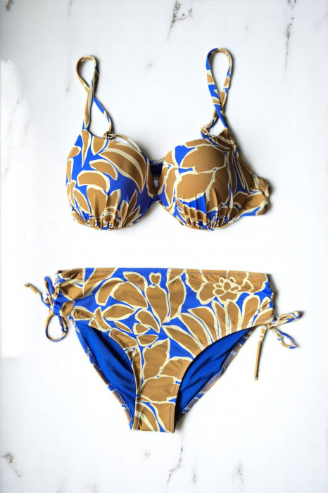 Costum baie dama doua piese, marime mare, blue Santorini Lm064 [2]