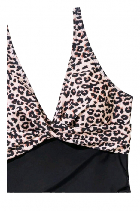 Costum baie intreg dama cu efect modelator, animal print, negru, California, embody.ro [5]