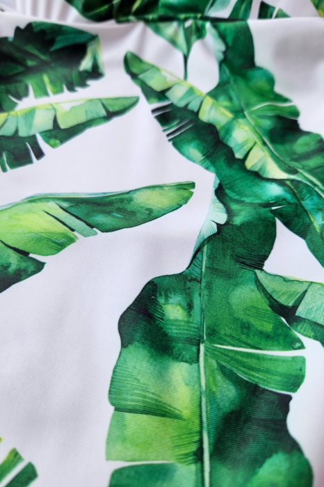Costum baie intreg dama cu efect modelator, imprimeu tropical, verde/alb embody.ro [5]