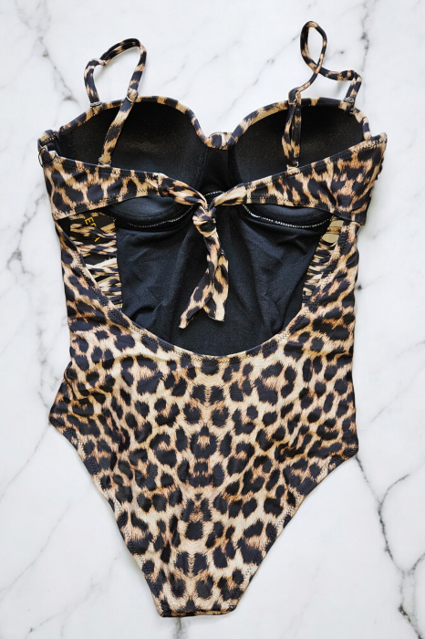 Costum baie intreg dama cu efect modelator, imprimeu animal print, maro embody.ro [4]