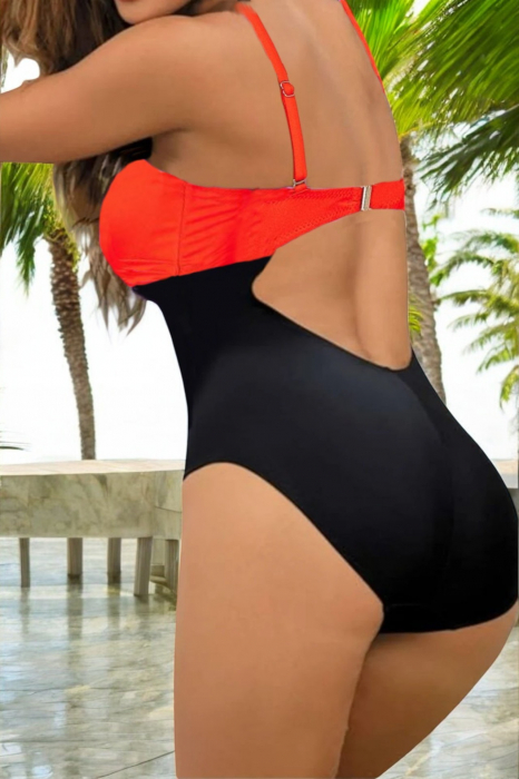 Costum baie intreg dama cu efect modelator, imprimeu animal print, maro embody.ro [2]