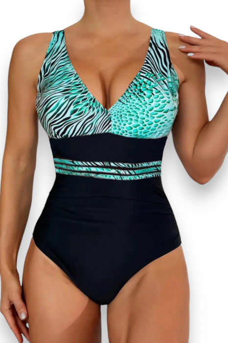 Costum baie intreg dama cu efect modelator, turcoaz, Aqua marine embody.ro [3]