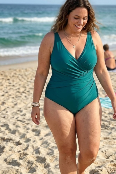 Costum baie intreg modelator dama, Verde , Miami y9117 [2]