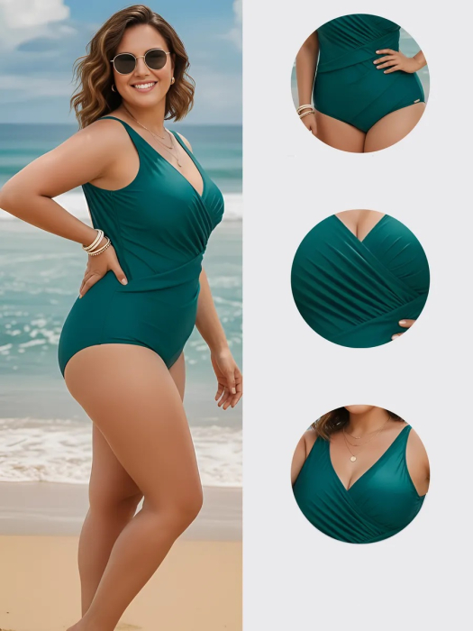 Costum baie intreg modelator dama, Verde , Miami y9117 [3]